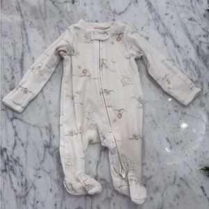 NWOT Carter's Newborn Jungle Cream and Brown Baby Footie Sleeper